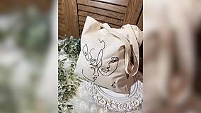 Nákupné tašky - ♥ Plátená, ručne vyšívaná taška ♥ - 12854179_