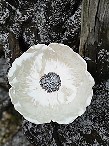 Nádoby - Perletovo biely kvet misa/tanier - 12855383_