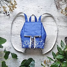 Batohy - Ruksak CANDY backpack - modré kvety v linke - 12858670_