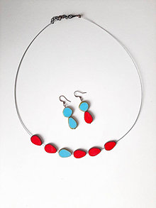 Náhrdelníky - Tyrkysovo červený exclusive náhrdelník  - 12857989_