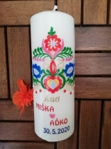 Sviečky - Svadobná sviečka - 12859472_