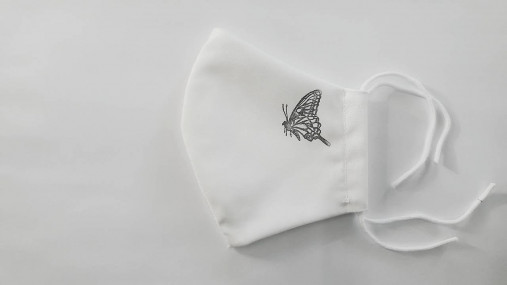   saténové rúško biele motýľ  (tenšie vnútro)