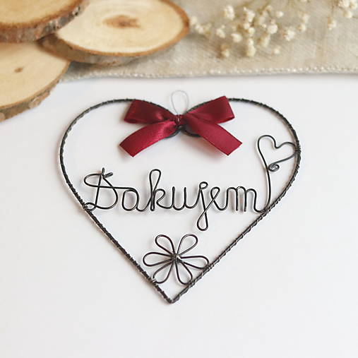 Dekorácie - srdiečko s nápisom 10cm - 12861069_