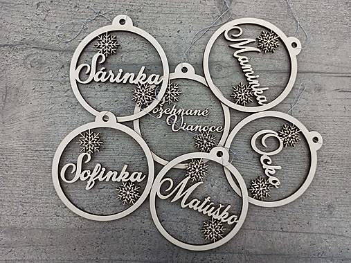 Dekorácie - Vianočná ozdoba s menom biela - 12863405_