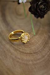 Prstene - citrínový prsteň v pozlátenom striebre - 12861518_