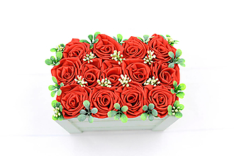 Dekorácie - VÝPREDAJ! Kvetinový box červený ruže - 12862755_