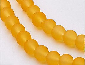 Korálky - Matné sklenené korálky 6 mm, 1 ks (horčicovo žlté) - 12861194_