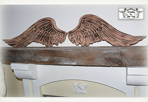 Anjelské 3D krídla-drevorezba