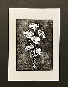 Grafika - Lúčne kvety - linoryt A4 (#3) - 12862382_