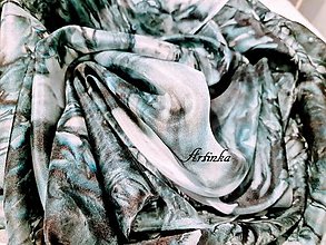 Šály a nákrčníky - Šál hodvábny - hodvábna búrka  - 12864986_