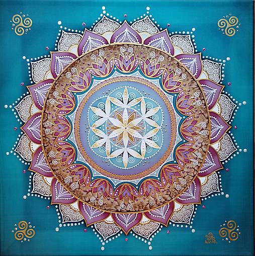 Obrazy - Mandala posvätnej rodiny a porozumenia - 12863810_