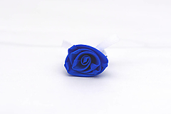 Svadobné pierka - Pierko kráľovská modrá-biela ruža - 12865742_