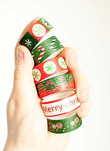 Papier - WASHI " Vianoce red-green" - 12865725_