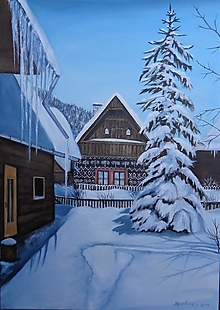 Obrazy - Čičmany v zime,,, - 12868618_