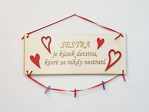 Drevená tabuľka sestra 30x11cm