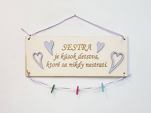 Drevená tabuľka sestra 30x11cm