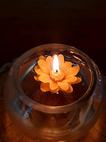 Sviečky - Plávajúca kvetinka - 12871977_