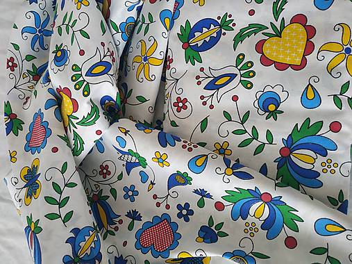 Textil - Bavlnené látky (ornament na bielom podklade - š. 180 cm) - 12867597_