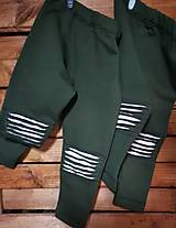 Detské oblečenie - Detské teplaciky -legíny zelená kaki - 12871731_