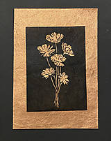 Grafika - Lúčne kvety #9 - linoryt A4 - lokta papier - 12871493_