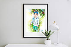Obrazy - Akvarelový obraz na želanie - detský portrét (50x70 cm) - 12873029_