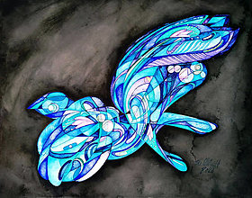 Obrazy - Abstraktný akvarelový obraz "Slobodu krídlam" (Bez rámu) - 12872959_