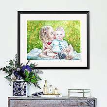Obrazy - Akvarelový obraz na želanie - Detský portrét (40 x 50cm) - 12873172_