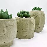 Nádoby - Kvetináč s betónovým kaktusom Tváre  - 12873907_