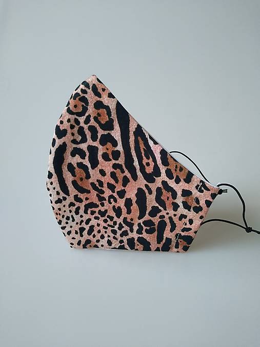 Dizajnové rúško leopard prémiové tvarované dvojvrstvové