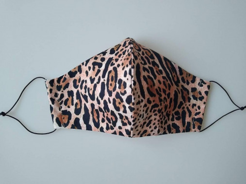 Dizajnové rúško leopard prémiové tvarované dvojvrstvové