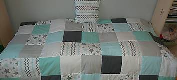 Detský textil - Dievčenská patchwork deka - 12879257_