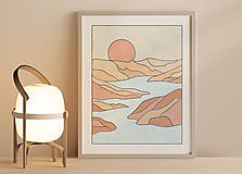 Obrazy - Print západu slnka v pastelových farbách - 12879720_
