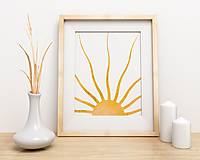 Grafika - Minimalistický print "Zlaté slnko" - 12879871_