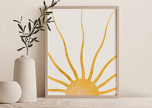 Minimalistický print "Zlaté slnko"