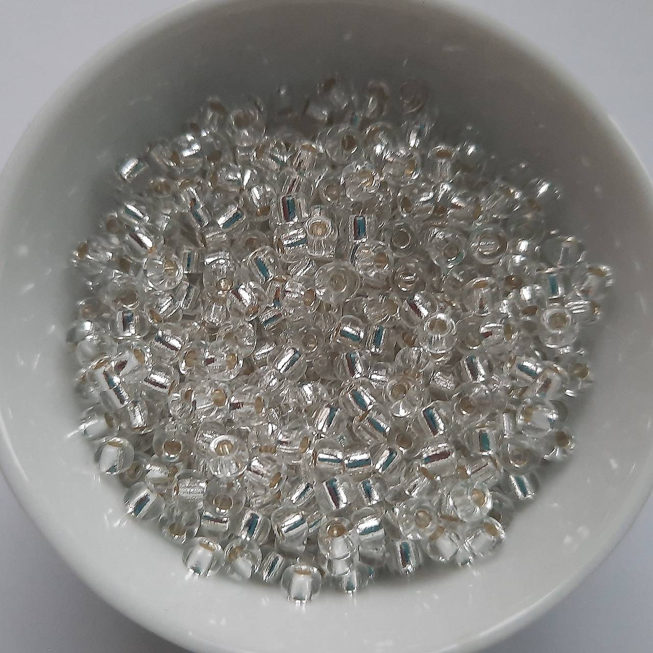 Rokajl MIYUKI 8/0=3mm-round silverlined-5g (crystal)