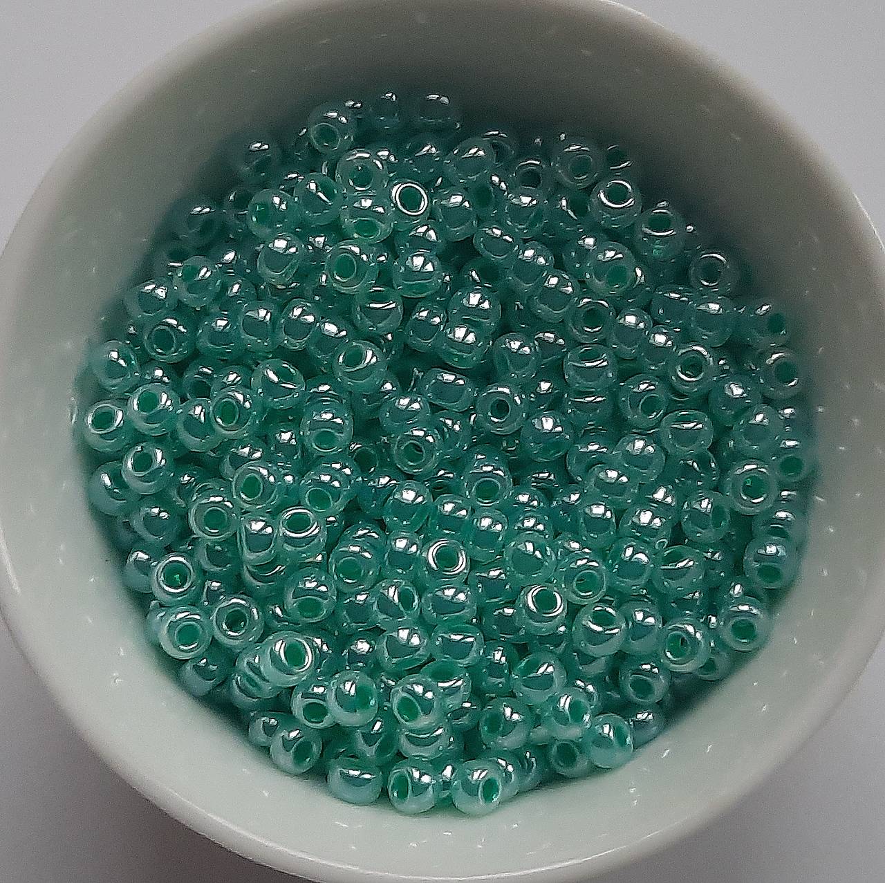Rokajl MIYUKI 8/0=3mm-round ceylon-5g (aqua green)
