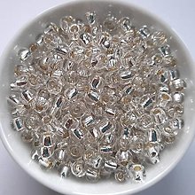 Korálky - TOHO round 6/0=4mm-10g (silver-lined crystal) - 12883208_