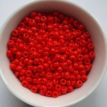 Korálky - Rokajl MIYUKI 8/0=3mm-round-5g (opaque vermilion red) - 12883319_