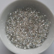 Korálky - Rokajl MIYUKI 8/0=3mm-round silverlined-5g (crystal) - 12884835_