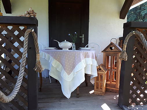 Úžitkový textil - Ľanový obrus Romantic - 12884502_