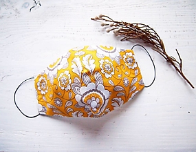 Rúška - Rúško za uško - dámske - ornament v žltej - 12889462_