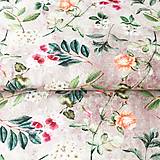 Textil - kvety s melírom, bavlnený úplet Francúzsko - 12885586_