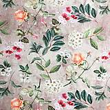 Textil - kvety s melírom, bavlnený úplet Francúzsko - 12885588_