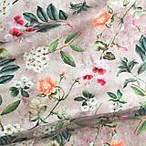 Textil - kvety s melírom, bavlnený úplet Francúzsko - 12885590_