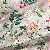 Textil - kvety s melírom, bavlnený úplet Francúzsko - 12885591_