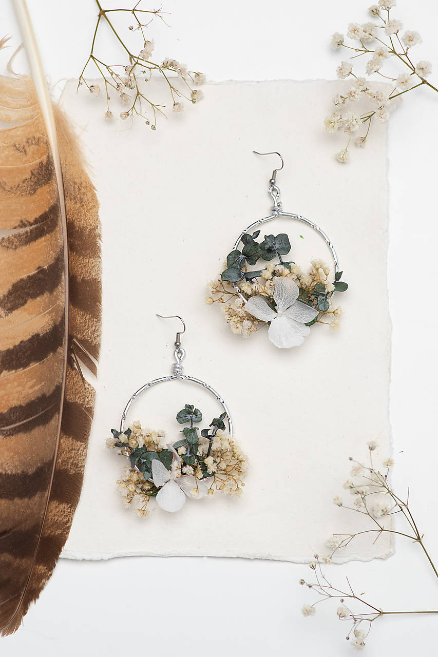 Kvetinové kruhové náušnice "neha"