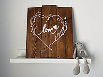 Tabuľky - Svadobná drevená tabuľa Love - 12887206_