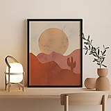 Obrazy - Púštny minimalistický print so západom slnka - 12887401_