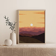 Obrazy - Plagát s ilustráciou západu slnka - 12885422_