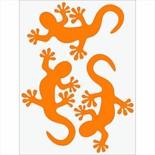 Detské doplnky - Neónové nažehľovačky Salamandra (Oranžová) - 12893376_